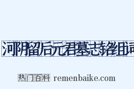 河阴留后元君墓志铭组词是什么意思的图片